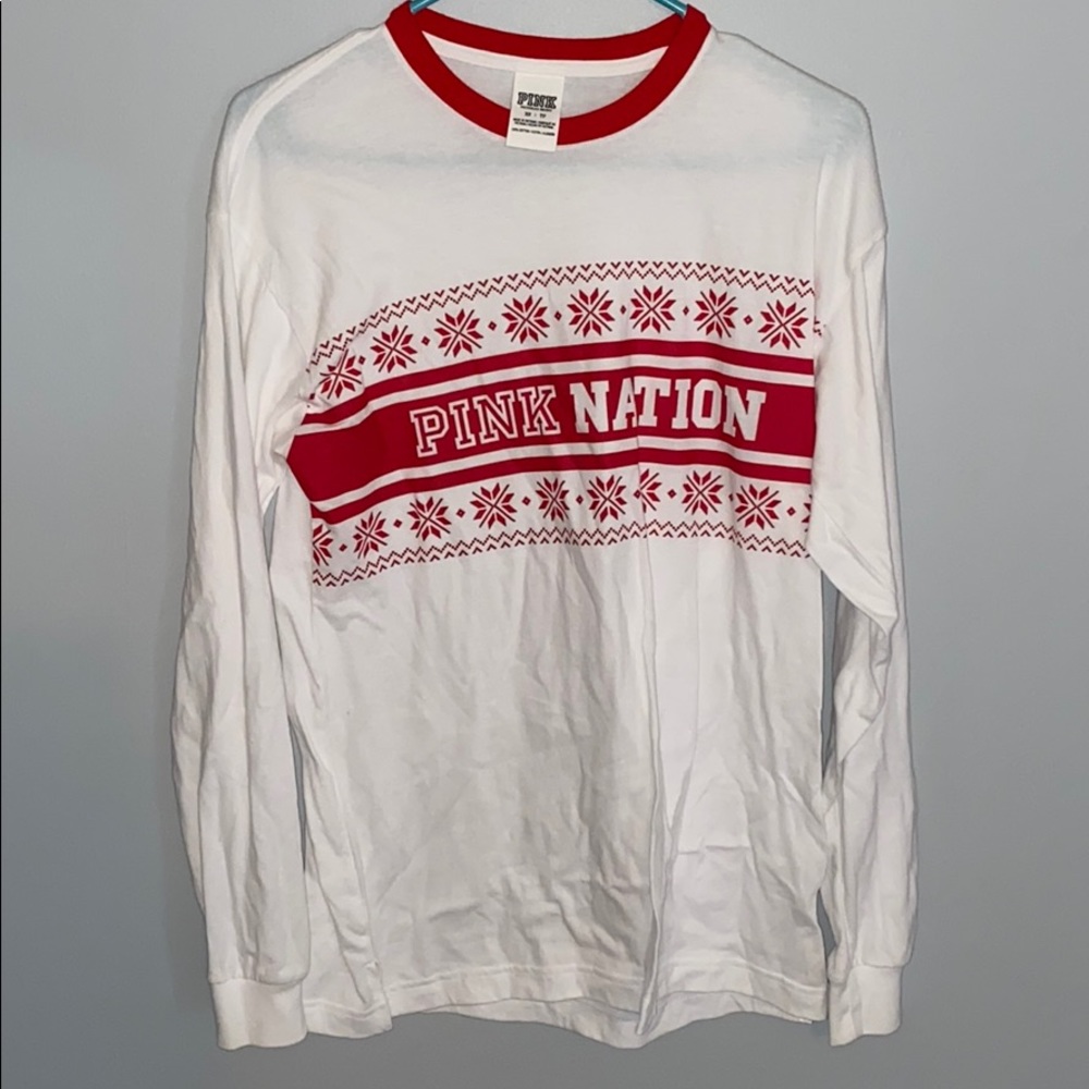 White Christmas Pink long sleeve